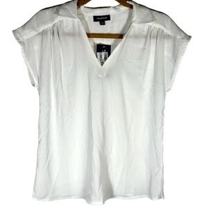 New ModCloth vintage 60s inspired white sheer blouse women’s size small